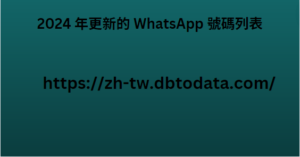 2024 年更新的 WhatsApp 號碼列表