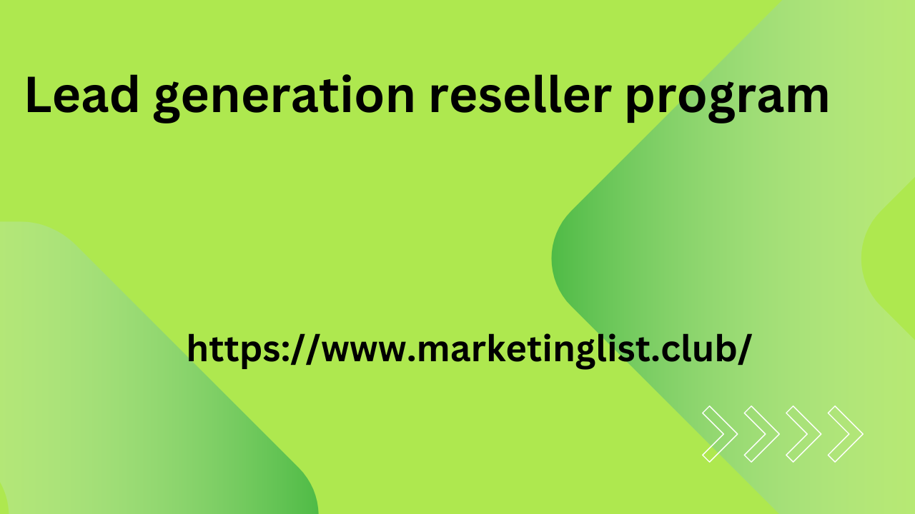 Lead generation reseller program