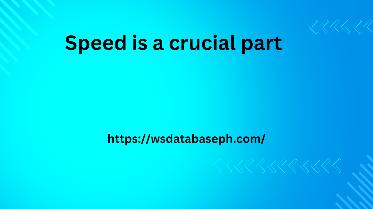 Speed is a crucial part